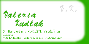 valeria kudlak business card